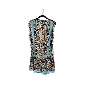 Hale Bob women’s sleeveless, leopard print V-neck romper, size medium